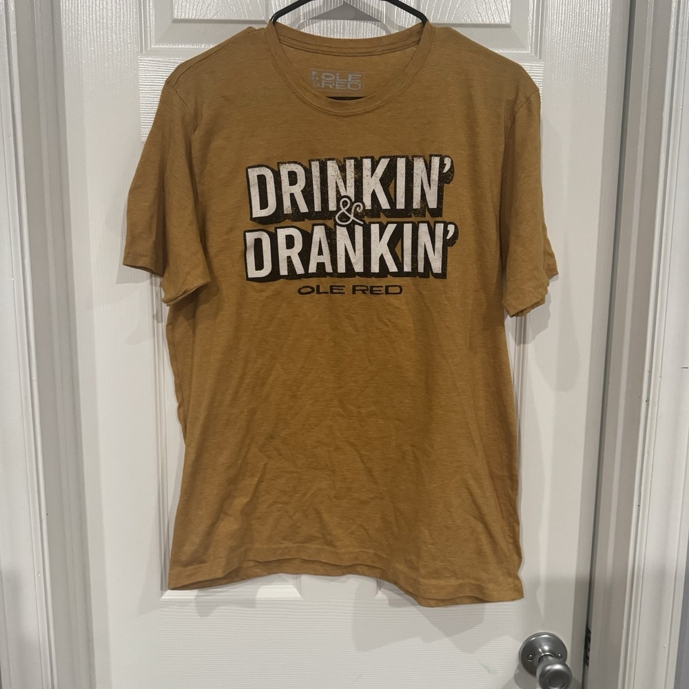 Ole Red Tshirt Drinkin and Drankin Gold‎ XL NWOT